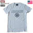 アバクロ Tシャツ ロゴプリント クルーネック 丸首 アバクロンビー 半袖 カレッジロゴ ビンテージ NEW YORK メンズ XSサイズ ホワイト×ネイビー レディース兼用 メール便ネコポスPOST投函送料無料