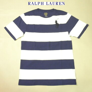 ラルフローレン ボーイズボーダーTシャツRALPH LAURENBoys半袖ビッグポニー刺繍 太いボーダーネイビー×ホワイトキッズ Boy's Lサイズ 160メンズSサイズ相当レディース兼用02P15Mar19【送料無料】【送料込み】