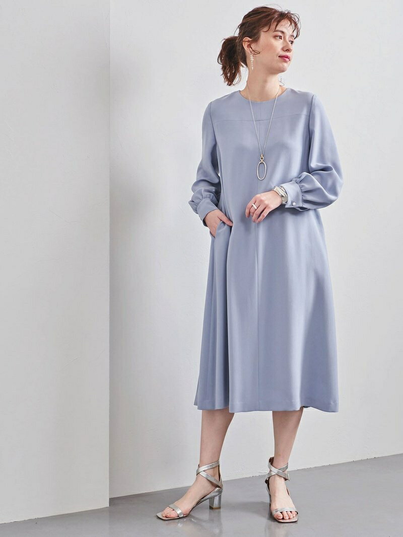 Utedonp0310 ワンピース United Arrows0224 United Arrows レディース ワンピース ワンピース Arrows ユナイテッドアローズ Upc バックプリーツ ロングスリーブ ワンピース United Arrows ユナイテッドアローズ ワンピース 長袖ワンピース ブルー ブラック 送料無料