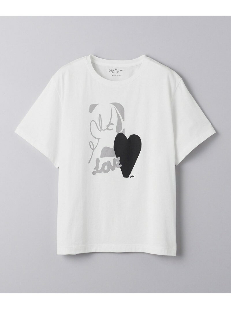 【別注】＜HANDTEX＞LOVE Tシャツ -united LOVE project 2024 UNITED ARROWS ユナイテッドアローズ トップス カットソー・Tシャツ ホワイト ピンク【先行予約】*【送料無料】[Rakuten Fashion]