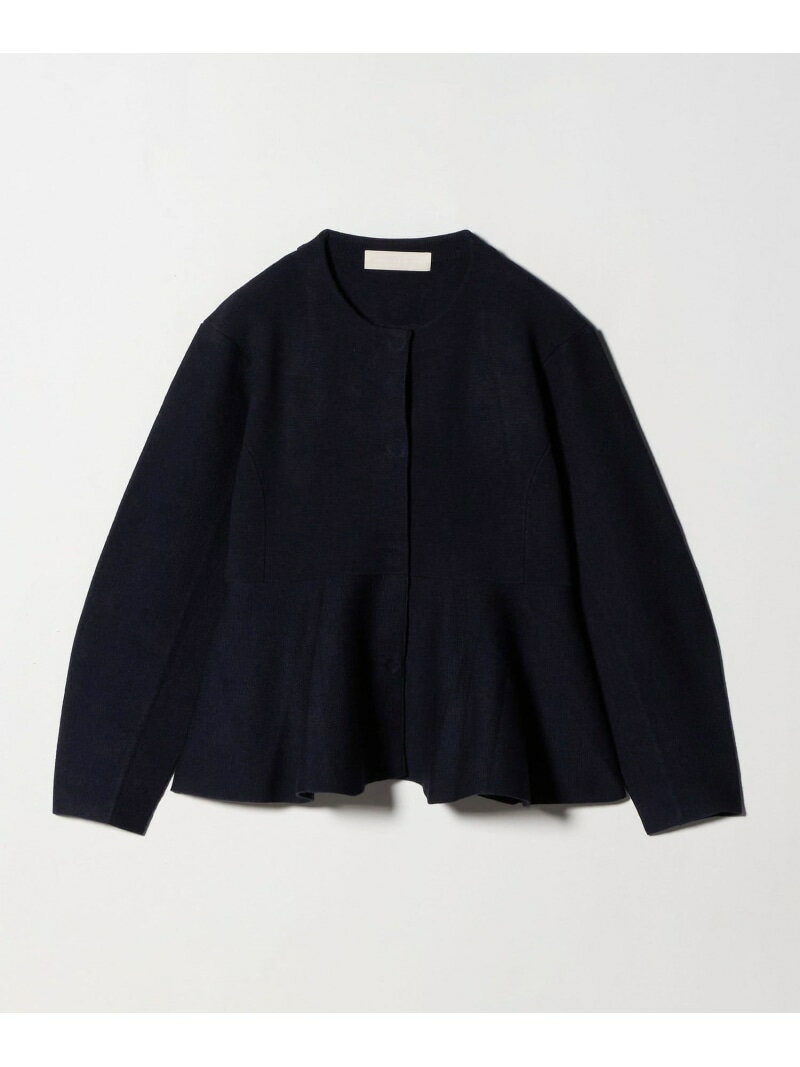 ＜Marilyn Moon＞ミラノリブ ペプラム ジャケット UNITED ARROWS ユナイテッドアローズ ジャケット・アウター ノーカラージャケット ネイビー ブラック【送料無料】[Rakuten Fashion]