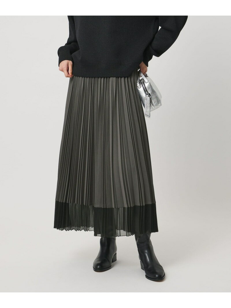 シアー コンビ プリーツ スカート UNITED ARROWS ユナイテッドアローズ スカート その他のスカート ホワイト グレー ブラック【送料無料】[Rakuten Fashion]のサムネイル