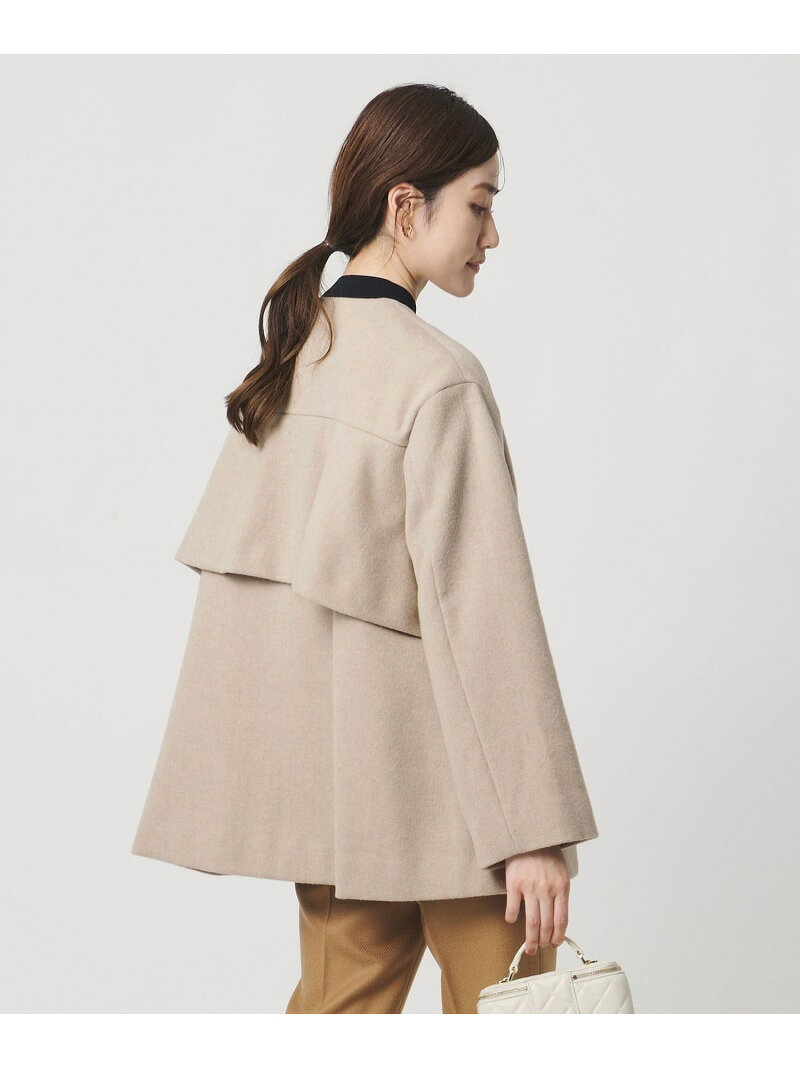 【SALE／10%OFF】バック フレア ショート コート UNITED ARROWS ユナイテッドアローズ ジャケット・アウター ノーカラージャケット ホワイト ブラック ベージュ【RBA_E】【送料無料】[Rakuten Fashion]のサムネイル