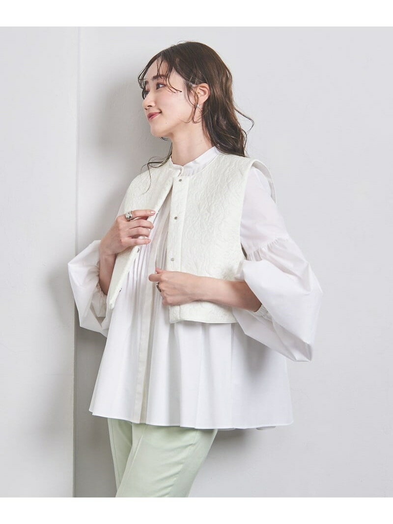 【SALE／50%OFF】エンブロイダリー キルト ショートベスト UNITED ARROWS ユナイテッドアローズ トップス ベスト・ジレ ホワイト ブラック【RBA_E】【送料無料】[Rakuten Fashion]のサムネイル
