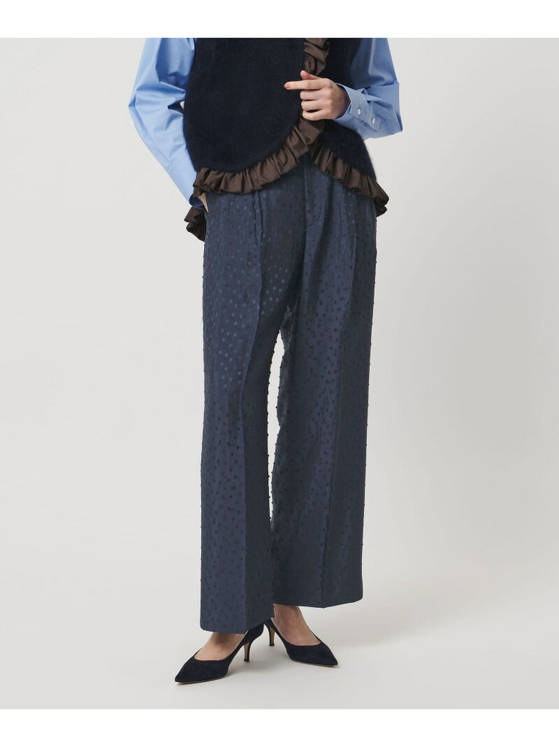 ドット サテン 2タック ワイドパンツ UNITED ARROWS ユナイテッドアローズ パンツ その他のパンツ ブラック ネイビー ピンク【送料無料】[Rakuten Fashion]のサムネイル