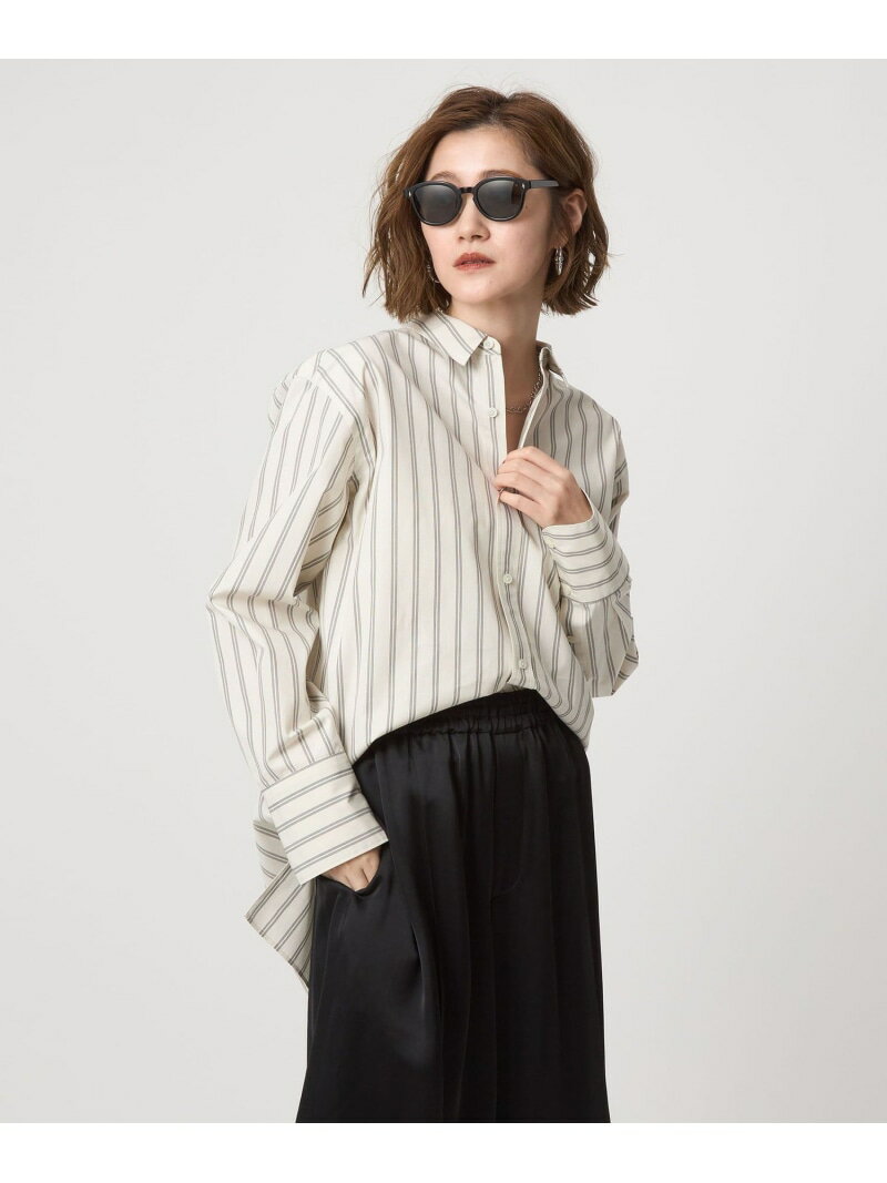 ＜conte＞コットン ストライプ レギュラーカラーシャツ conte ユナイテッドアローズ トップス シャツ・ブラウス ホワイト ベージュ【送料無料】[Rakuten Fashion]