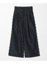 リボン カットジャガード ワイド パンツ -ウォッシャブル- UNITED ARROWS ユナイテッドアローズ パンツ その他のパンツ ネイビー ブラック【送料...