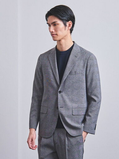 Polyester Glen Plaid 2-button Sport Coat 1121-110-2341: Grey Polyester Glen Plaid 2-button Sport Coat 1121-110-2341: Grey