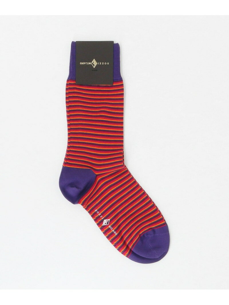 ＜SOZZI＞カラーボーダー ソックス UNITED ARROWS ユナイテッドアローズ 靴下・レッグウェア 靴下 イエロー レッド[Rakuten Fashion]