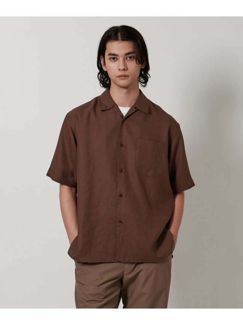 ツイル オープンカラー ショートスリーブシャツ UNITED ARROWS ユナイテッドアローズ トップス シャツ・ブラウス ネイビー ホワイト グリーン ブラウン【送料無料】[Rakuten Fashion]のサムネイル