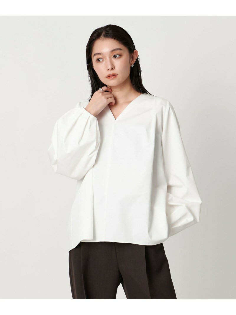 ＜MARW UNITED ARROWS＞タック Vネック ブラウス MARW UNITED ARROWS ユナイテッドアローズ トップス シャツ・ブラウス ホワイト ブラック【送料無料】[Rakuten Fashion]のサムネイル