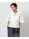 エアリー オープンカラー 五分袖 シャツ WHITE UNITED ARROWS ユナイテッドアローズ トップス シャツ・ブラウス ホワイト【送料無料】[Rak...