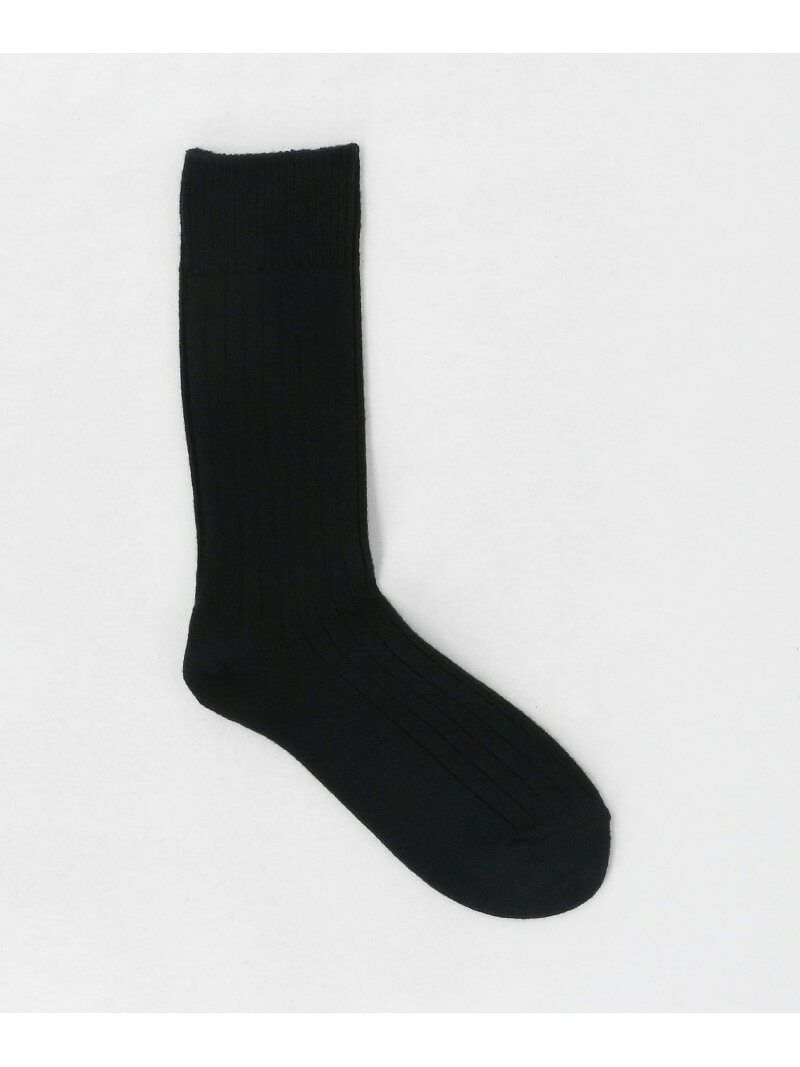 <ROTOTO>リブクルーソックス UNITED ARROWS ユナイテッドアローズ 靴下・レッグウェア 靴下 ホワイト ブラック[Rakuten Fashio...