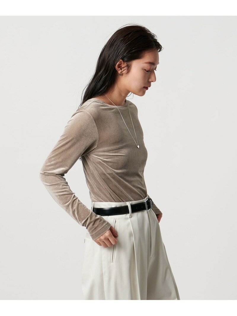 ＜MARW UNITED ARROWS＞シアー ベロア ロングスリーブ カットソー MARW UNITED ARROWS ユナイテッドアローズ トップス カットソー・Tシャツ ネイビー ホワイト【送料無料】[Rakuten Fashion]のサムネイル