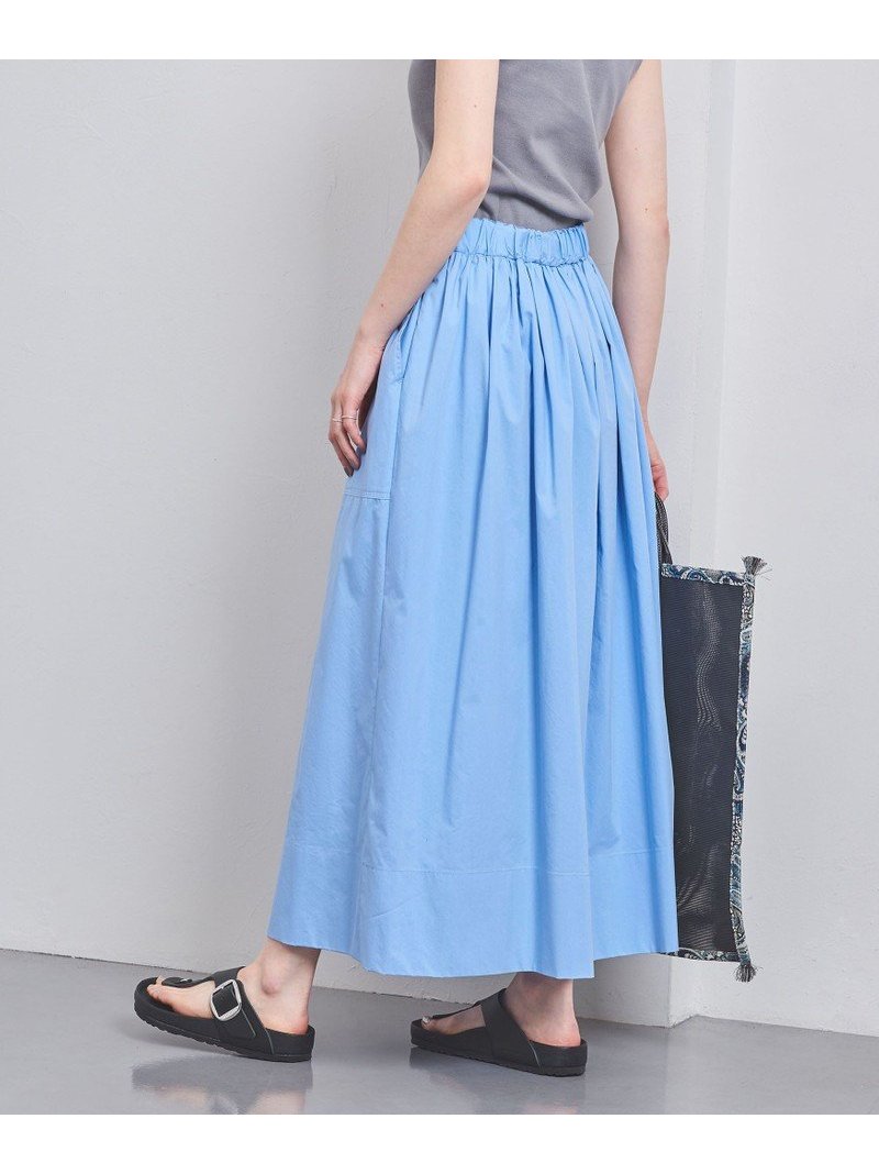 【SALE／30%OFF】C/P パッチポケット ギャザースカート UNITED ARROWS ユナイテッドアローズ スカート ロング・マキシスカート ブルー ホワイト ブラック【RBA_E】【送料無料】[Rakuten Fashion]のサムネイル