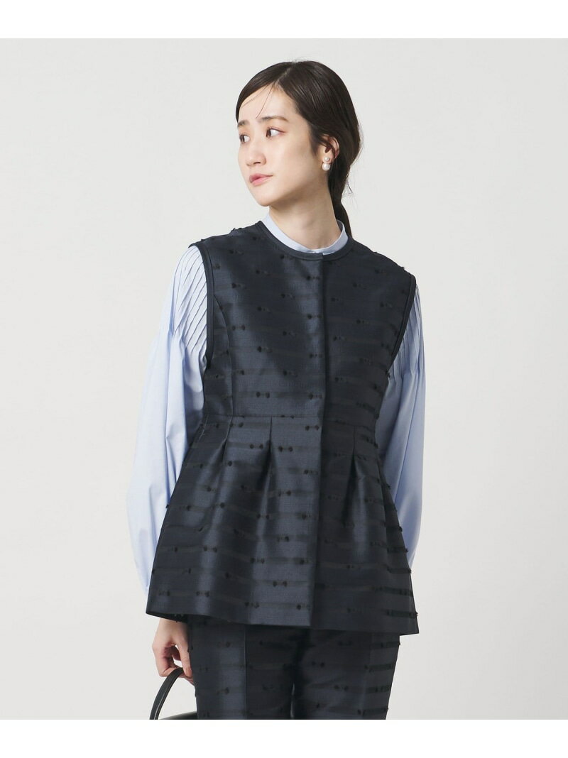 リボン カットジャガード ベスト UNITED ARROWS ユナイテッドアローズ トップス ベスト・ジレ ブラック ネイビー【送料無料】[Rakuten Fashion]のサムネイル