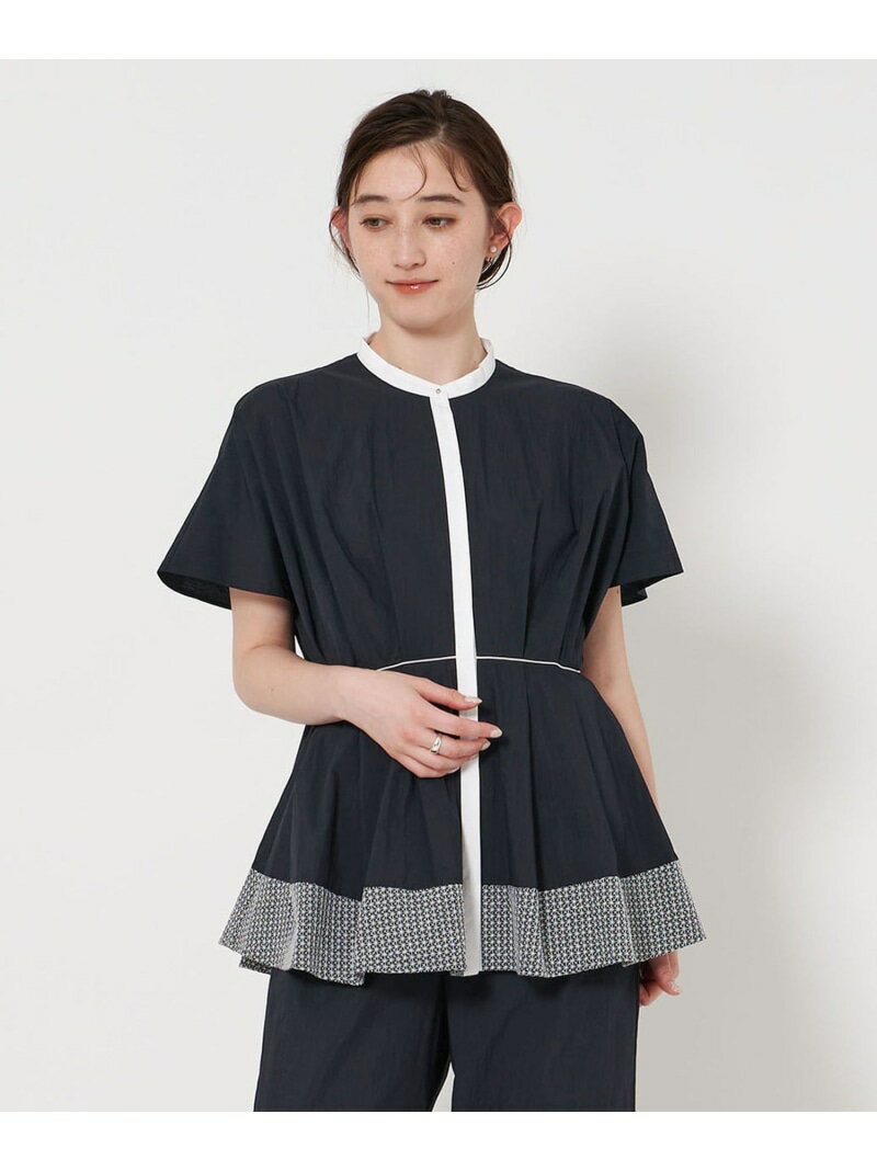 エンブロイダリー ドルマンスリーブ ブラウス UNITED ARROWS ユナイテッドアローズ トップス シャツ・ブラウス ネイビー ホワイト ブラック【送料無料】[Rakuten Fashion]のサムネイル