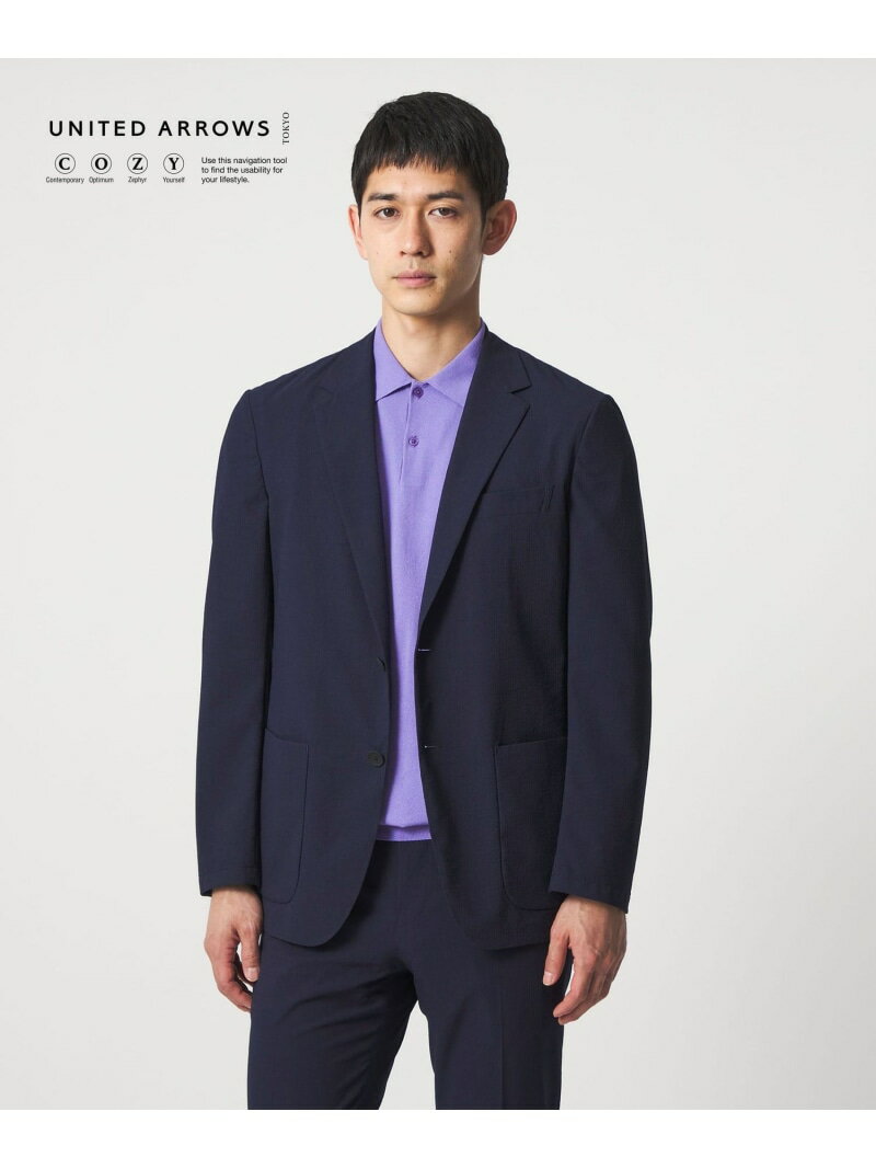 ライトサッカー 2ボタン テーラード ジャケット UA COZY ウォッシャブル 2WAYストレッチ UNITED ARROWS ユナイテッドアローズ ジャケット・アウター テーラードジャケット・ブレザー グリーン ネイビー【送料無料】[Rakuten Fashion]