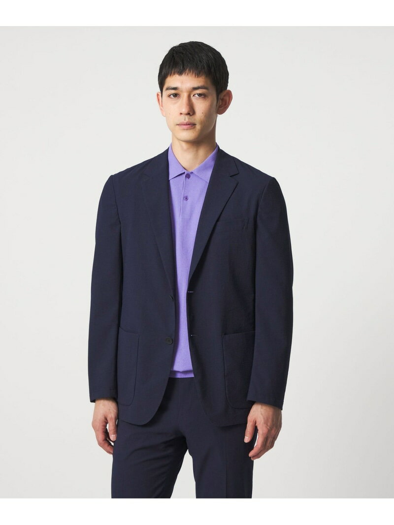ライトサッカー 2ボタン テーラード ジャケット UA COZY ウォッシャブル 2WAYストレッチ UNITED ARROWS ユナイテッドアローズ ジャケット・アウター テーラードジャケット・ブレザー グリーン ネイビー【送料無料】[Rakuten Fashion] 3