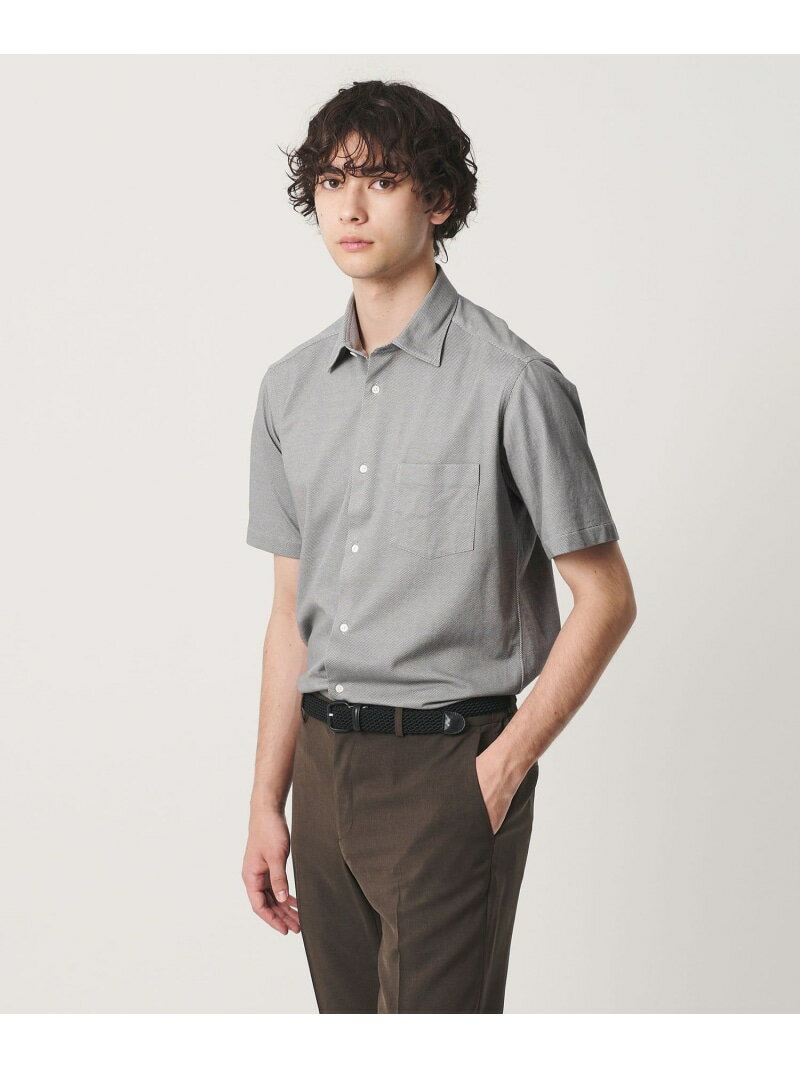 ロイヤルオックス ショートスリーブ セミワイドカラーシャツ COMFORT EASY-MODEL 抗菌防臭 UNITED ARROWS ユナイテッドアローズ トップス シャツ・ブラウス グレー ブルー ホワイト