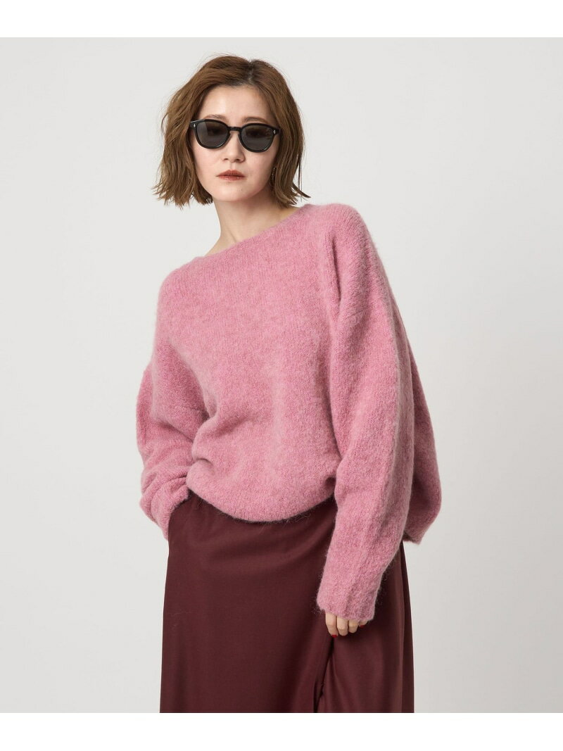 ＜conte＞シャギー クルーネックニット conte ユナイテッドアローズ トップス ニット ベージュ ピンク【送料無料】[Rakuten Fashion]