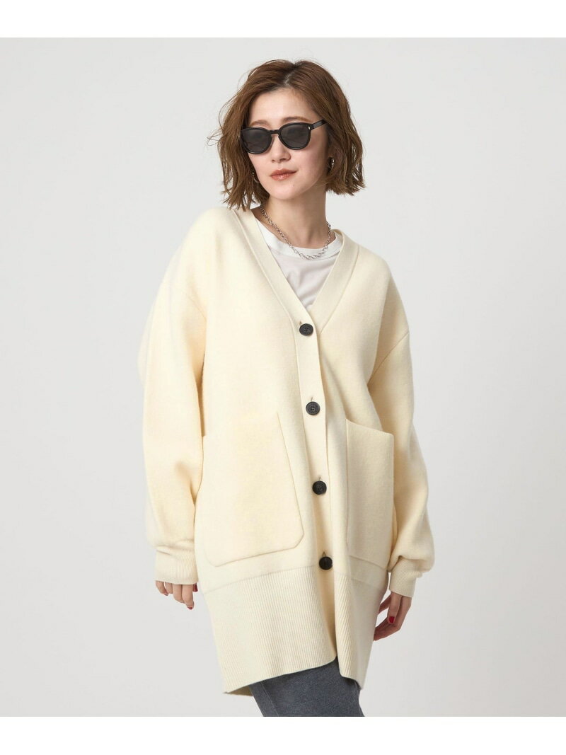 ＜conte＞Vネック ロングカーディガン conte ユナイテッドアローズ トップス カーディガン ブラック グレー ホワイト【送料無料】[Rakuten Fashion]