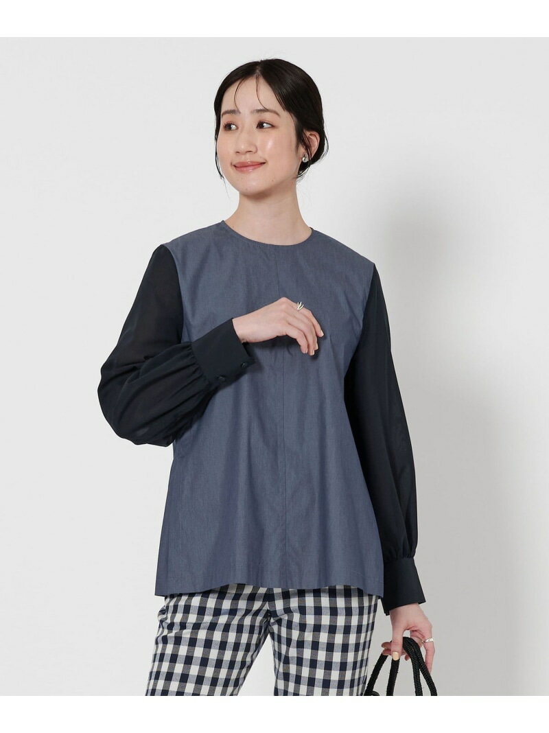 【SALE／60%OFF】シアースリーブ ブラウス UNITED ARROWS ユナイテッドアローズ トップス シャツ・ブラウス ホワイト ブラック【RBA_E】【送料無料】[Rakuten Fashion]のサムネイル