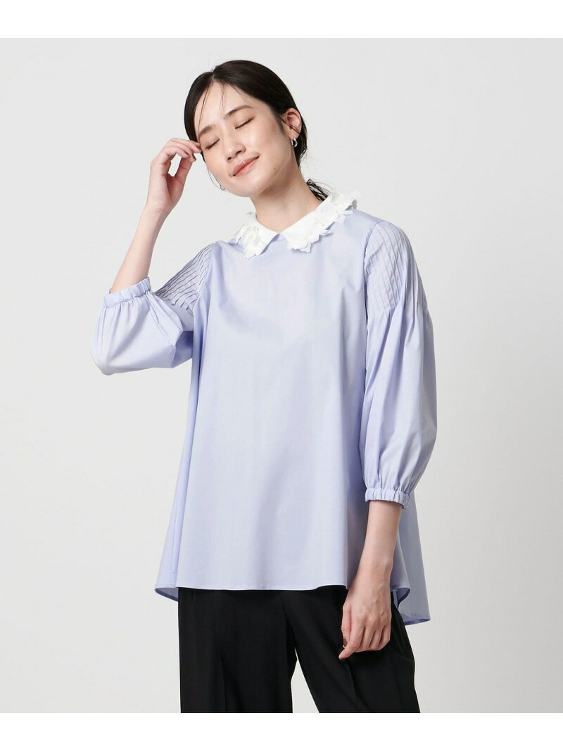 2WAYカラー ブラウス-ウォッシャブル- UNITED ARROWS ユナイテッドアローズ トップス シャツ・ブラウス ブルー ホワイト ブラック【送料無料】[Rakuten Fashion]のサムネイル