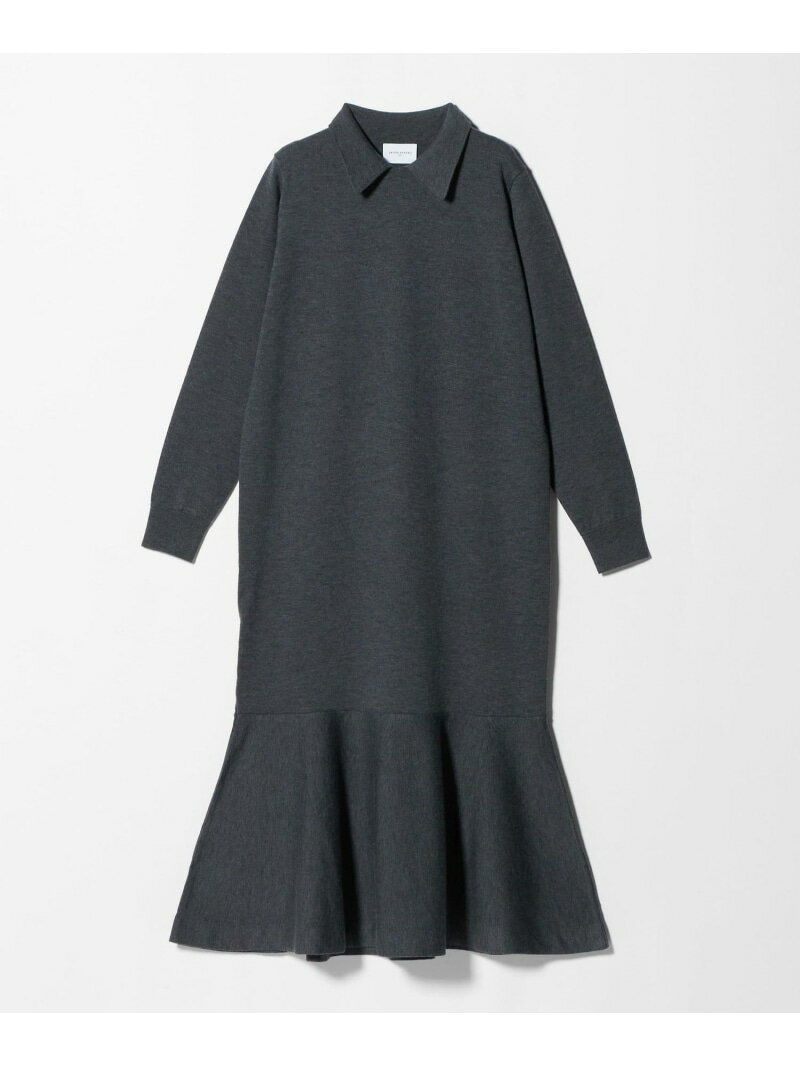 ニット ペプラム ロング ワンピース UNITED ARROWS ユナイテッドアローズ ワンピース・ドレス ワンピース グレー ネイビー【送料無料】[Rakuten Fashion]