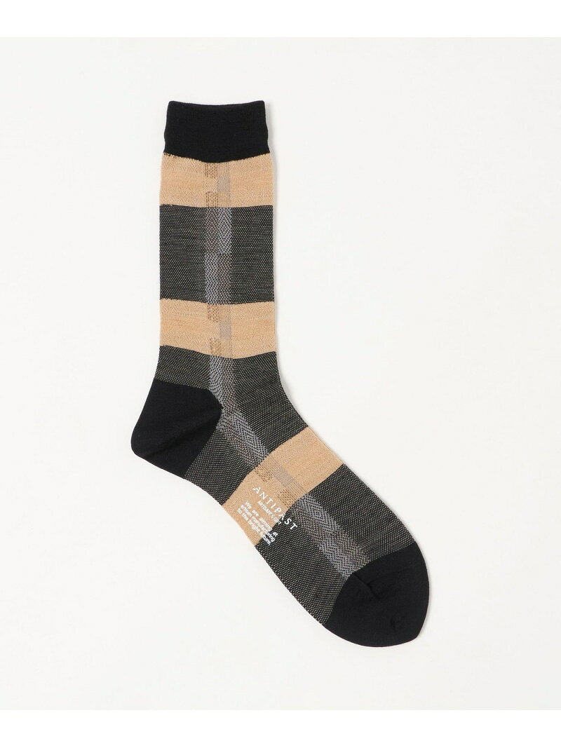 ＜ANTIPAST＞ チェック ソックス UNITED ARROWS ユナイテッドアローズ 靴下・レッグウェア 靴下 グレー ワインレッド ブラック[Rakuten Fashion]
