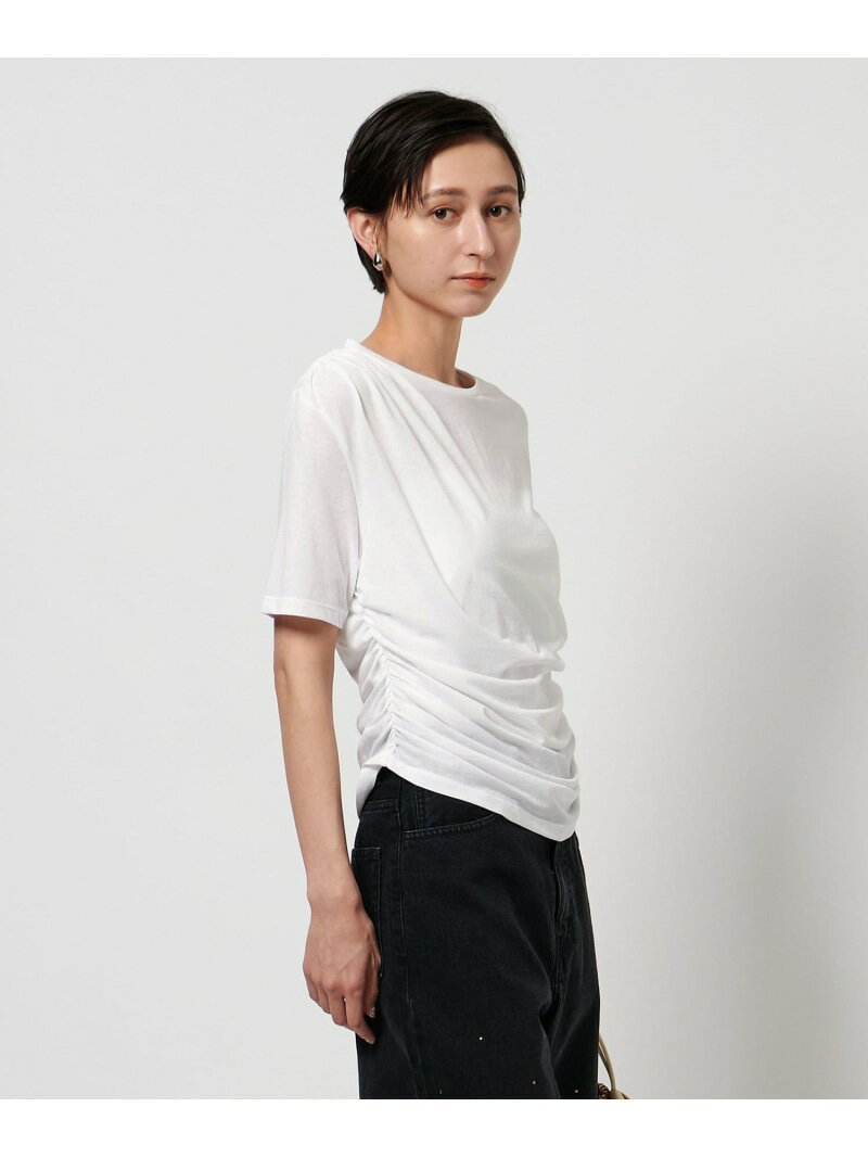 【SALE／50%OFF】アシンメトリー ギャザー ショートスリーブカットソー UNITED ARROWS ユナイテッドアローズ アウトレット トップス カットソー・Tシャツ ブラック ホワイト ブラウン【RBA_E】【送料無料】[Rakuten Fashion] unitedarrowsltdoutlet-10055746 UNITED ARROWS LTD. OUTLET サンプル画像2