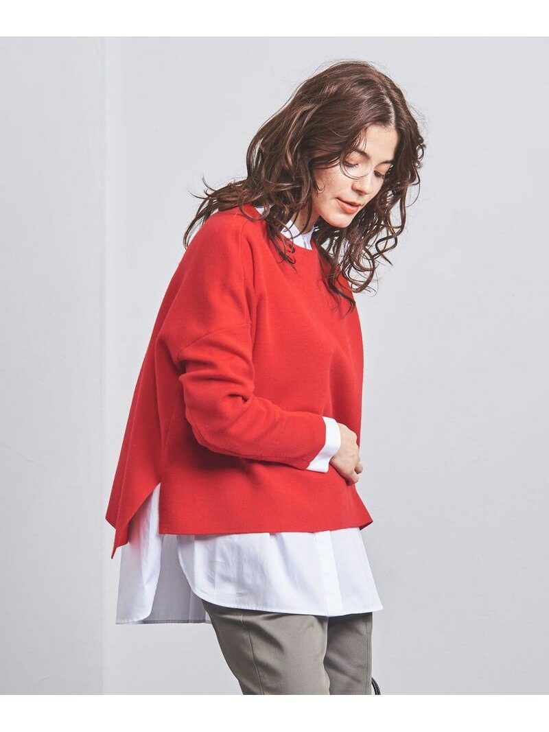 【SALE／30%OFF】W/P ワイド スリット ニット UNITED ARROWS ユナイテッドアローズ アウトレット トップス ニット レッド ホワイト ネイビー【RBA_E】【送料無料】[Rakuten Fashion]のサムネイル