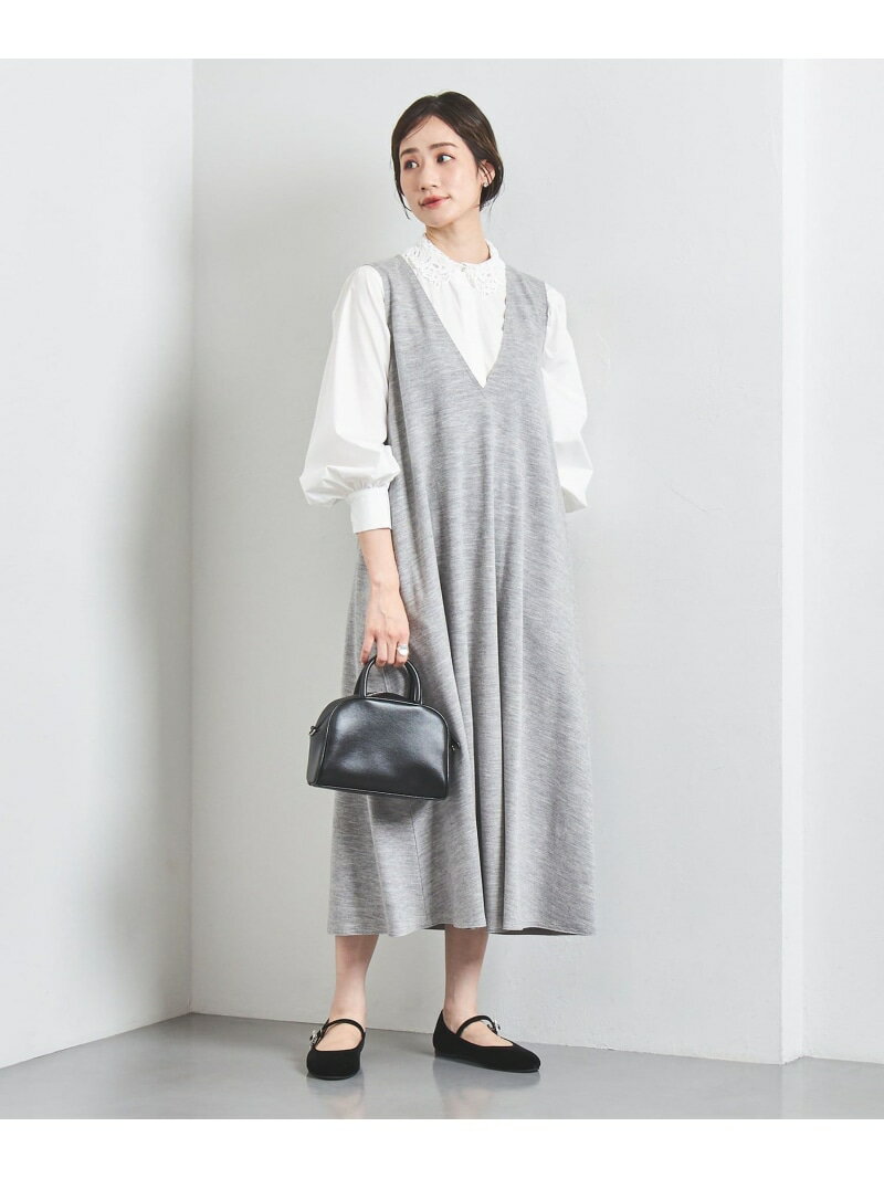 【SALE／50%OFF】W Vネック ジャージー ロングワンピース UNITED ARROWS ユナイテッドアローズ アウトレット ワンピース・ドレス ワンピース グレー ブラック【RBA_E】【送料無料】[Rakuten Fashion]のサムネイル