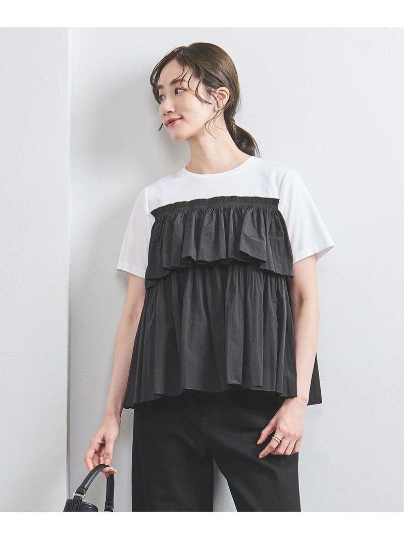 【SALE／50%OFF】ビスチェデザイン カットソートップス UNITED ARROWS ユナイテッドアローズ アウトレット トップス カットソー・Tシャツ ホワイト ブラック【RBA_E】【送料無料】[Rakuten Fashion]のサムネイル