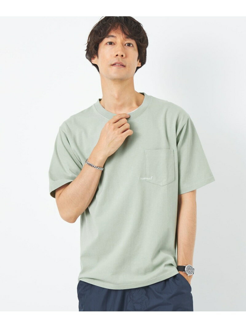 ユナイテッドアローズ 服（父向き） 【SALE／30%OFF】【別注】＜UNIVERSAL OVERALL＞GLR ロゴ エンブロ ポケット Tシャツ UNITED ARROWS green label relaxing ユナイテッドアローズ アウトレット トップス カットソー・Tシャツ グリーン ホワイト グレー【RBA_E】【送料無料】[Rakuten Fashion]