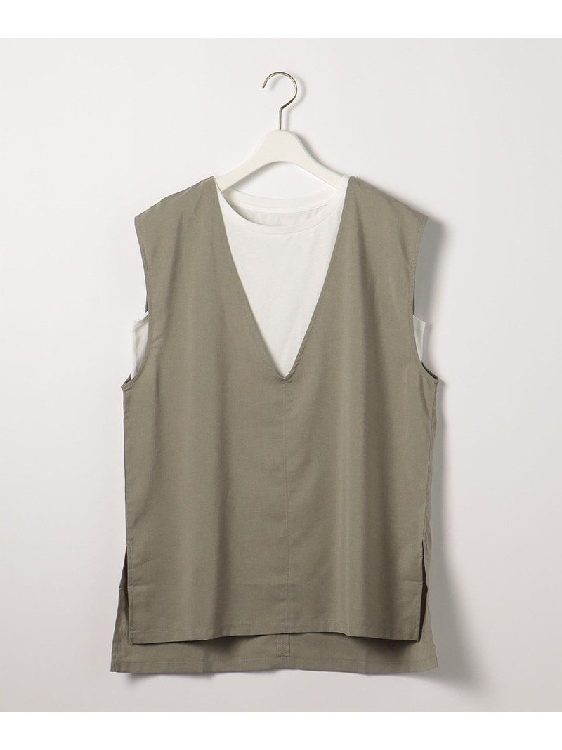 【SALE／30%OFF】＜A DAY IN THE LIFE＞Vネックベスト+Tシャツ a day in the life ユナイテッドアローズ アウトレット トップス カットソー・Tシャツ ベージュ ブラック グレー【RBA_E】【送料無料】[Rakuten Fashion]のサムネイル