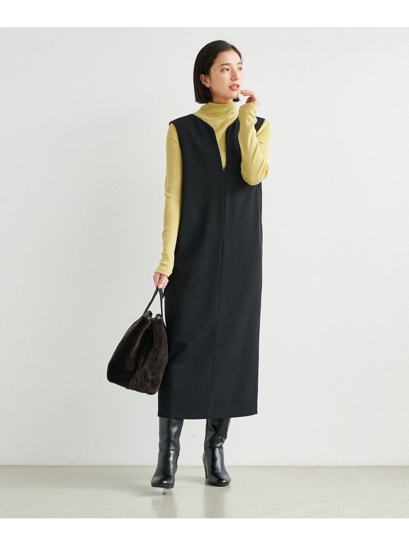 【SALE／30%OFF】バックシャン ジャンスカ UNITED ARROWS green label relaxing ユナイテッドアローズ アウトレット ワンピース・ドレス ワンピース ブラック ベージュ ブラウン【RBA_E】【送料無料】[Rakuten Fashion]のサムネイル