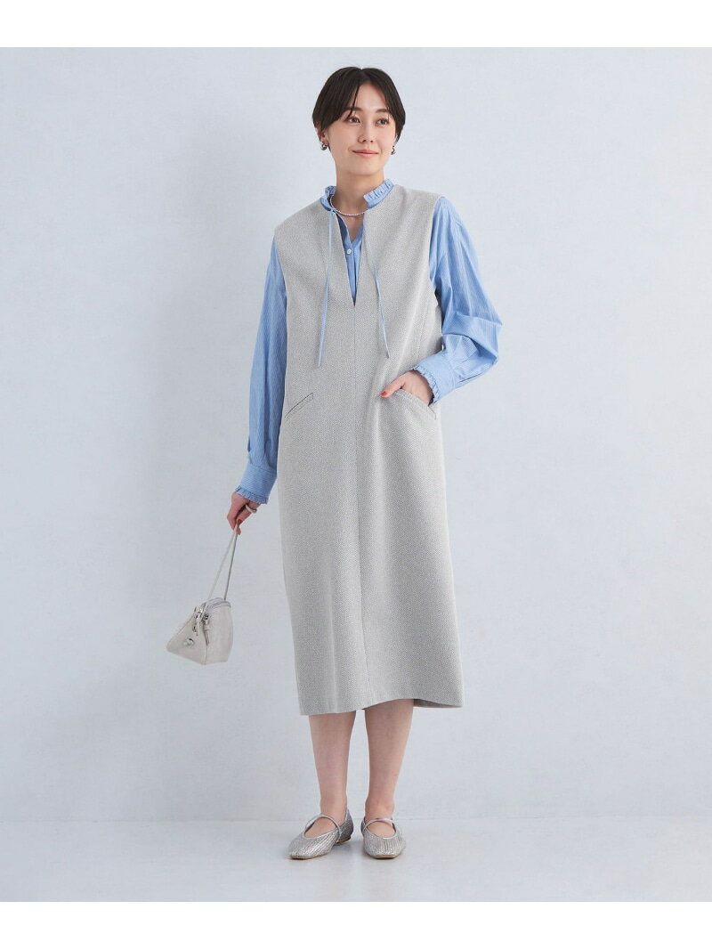 【SALE／30%OFF】カルゼ キーネック ジャンパースカート 2 UNITED ARROWS green label relaxing ユナイテッドアローズ アウトレット ワンピース・ドレス ジャンパースカート ベージュ グレー【RBA_E】【送料無料】[Rakuten Fashion]