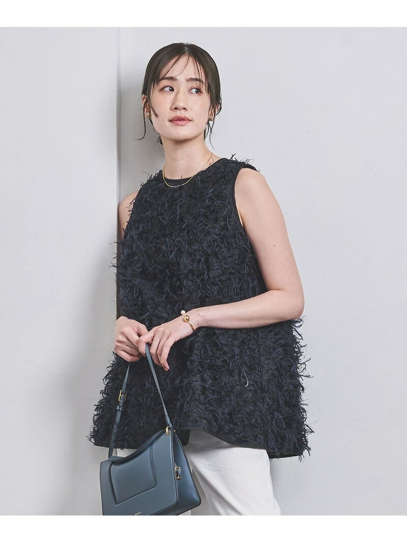 【SALE／50%OFF】カットジャカード チュニック ブラウス UNITED ARROWS ユナイテッドアローズ アウトレット トップス シャツ・ブラウス ネイビー ホワイト【RBA_E】【送料無料】[Rakuten Fashion]のサムネイル