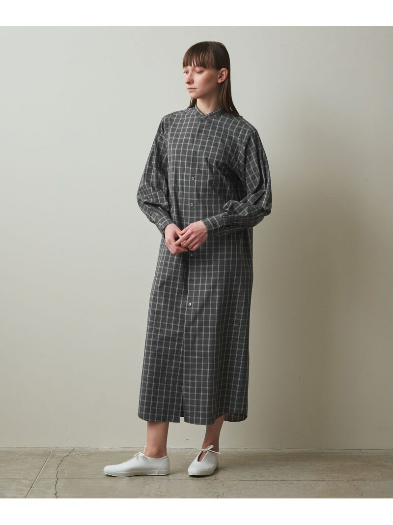 【SALE／80%OFF】＜Steven Alan＞タイプライター チェック スタンドカラー ワンピース Steven Alan ユナイテッドアローズ アウトレット ワンピース・ドレス シャツワンピース グレー【RBA_E】【送料無料】[Rakuten Fashion]