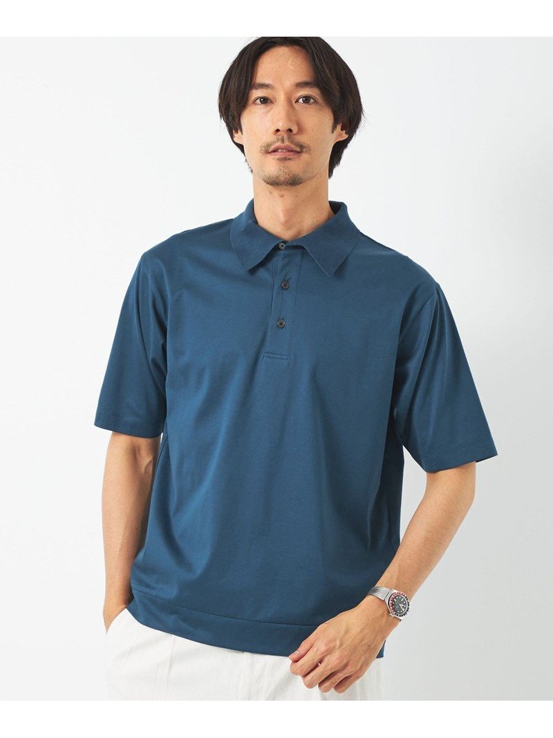 【SALE／50%OFF】GIZA ニットカラー ポロシャツ UNITED ARROWS green label relaxing ユナイテッドアローズ アウトレット トップス ポロシャツ ブルー ブラック ブラウン【RBA_E】【送料無料】[Rakuten Fashion]