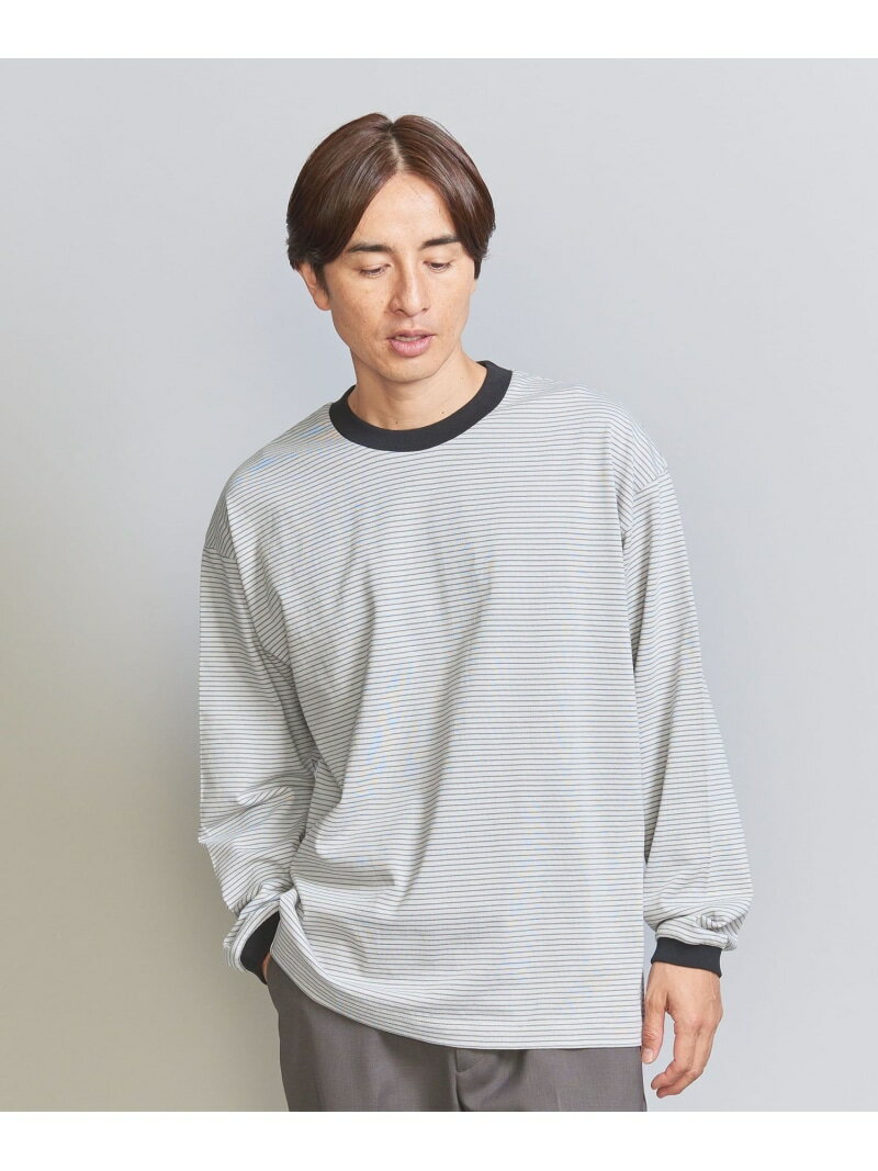 ミジン ボーダー リンガー ロングスリーブ Tシャツ BEAUTY&YOUTH UNITED ARROWS ユナイテッドアローズ アウトレット トップス カットソー・Tシャツ グレー ブラウン カーキ