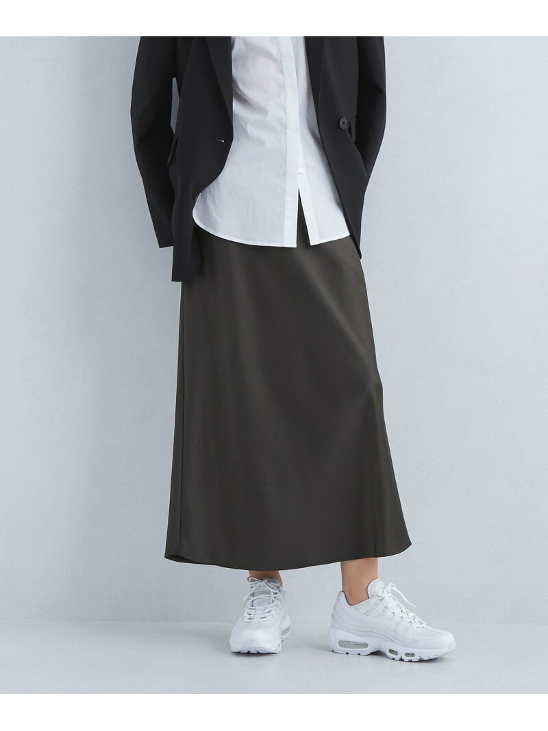 【SALE／50%OFF】サテン ナロー スカート UNITED ARROWS green label relaxing ユナイテッドアローズ アウトレット スカート ロング・マキシスカート グレー ブラウン【RBA_E】【送料無料】[Rakuten Fashion]