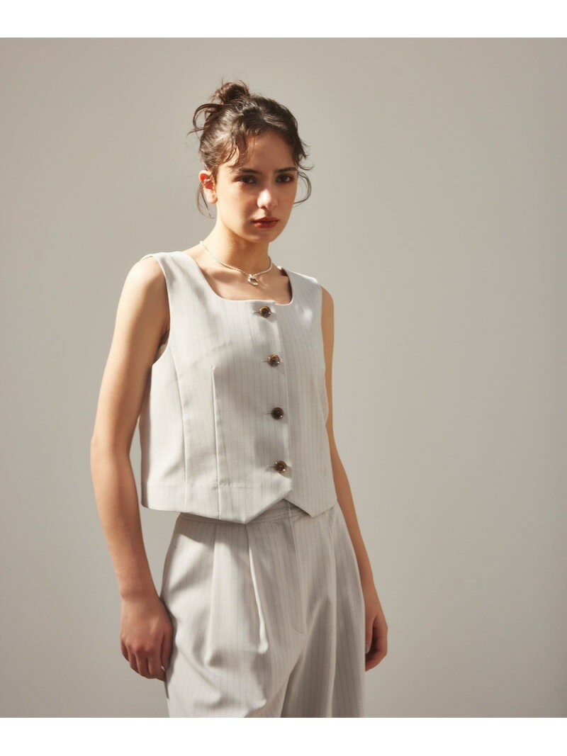 【SALE／70%OFF】＜EMMEL REFINES＞EM スクエアネック ベスト EMMEL REFINES ユナイテッドアローズ アウトレット トップス ベスト・ジレ グレー ブルー【RBA_E】[Rakuten Fashion]