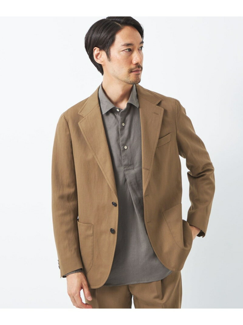 ユナイテッドアローズ 【SALE／60%OFF】麻混カルゼ 3B ジャケット UNITED ARROWS green label relaxing ユナイテッドアローズ アウトレット ジャケット・アウター テーラードジャケット・ブレザー ブラウン グレー ネイビー【RBA_E】【送料無料】[Rakuten Fashion]