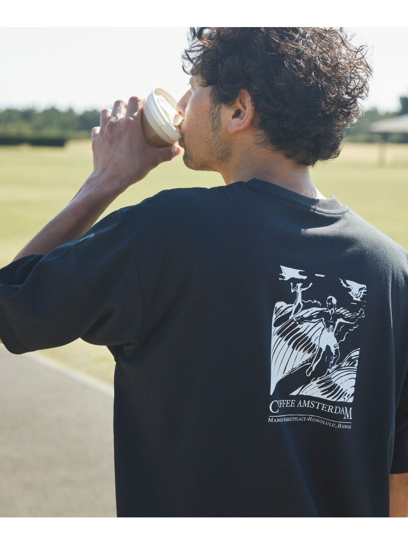 【SALE／40 OFF】＜CGS.＞ COFFEE AMS SF LUCK T/Tシャツ California General Store ユナイテッドアローズ アウトレット トップス カットソー Tシャツ ブラック グレー【RBA_E】【送料無料】 Rakuten Fashion