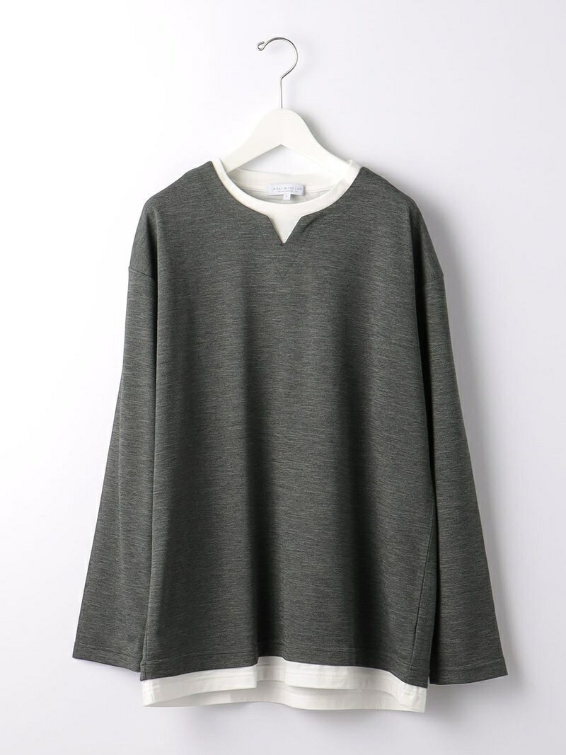 【SALE／30%OFF】＜A DAY IN THE LIFE＞メランジ フェイクレイヤード キーネックニット a day in the life ユナイテッドアローズ アウトレット カットソー Tシャツ グレー イエロー ブルー【RBA_E】[Rakuten Fashion]のサムネイル