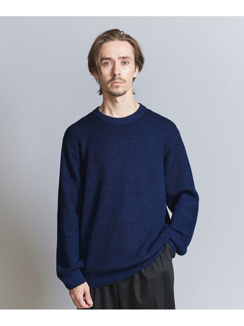 【SALE／60%OFF】フェード アゼ クルーネック ニット -ウォッシャブル- BEAUTY&YOUTH UNITED ARROWS ユ..