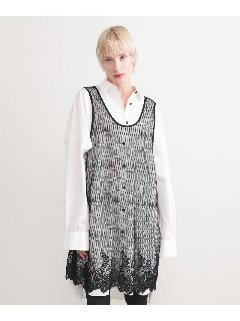 【SALE／50%OFF】＜AEWEN MATOPH＞エンブロイダリー チュールチュニック AEWEN MATOPH ユナイテッドアローズ アウトレット トップス シャツ・ブラウス ブラック ホワイト【RBA_E】【送料無料】[Rakuten Fashion]