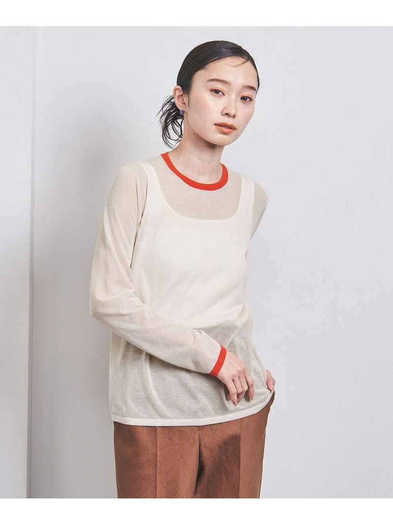 【SALE／50%OFF】シアー ロングスリーブ ニット UNITED ARROWS ユナイテッドアローズ アウトレット トップス ニット ブルー ピンク ブラック ホワイト【RBA_E】【送料無料】[Rakuten Fashion]のサムネイル